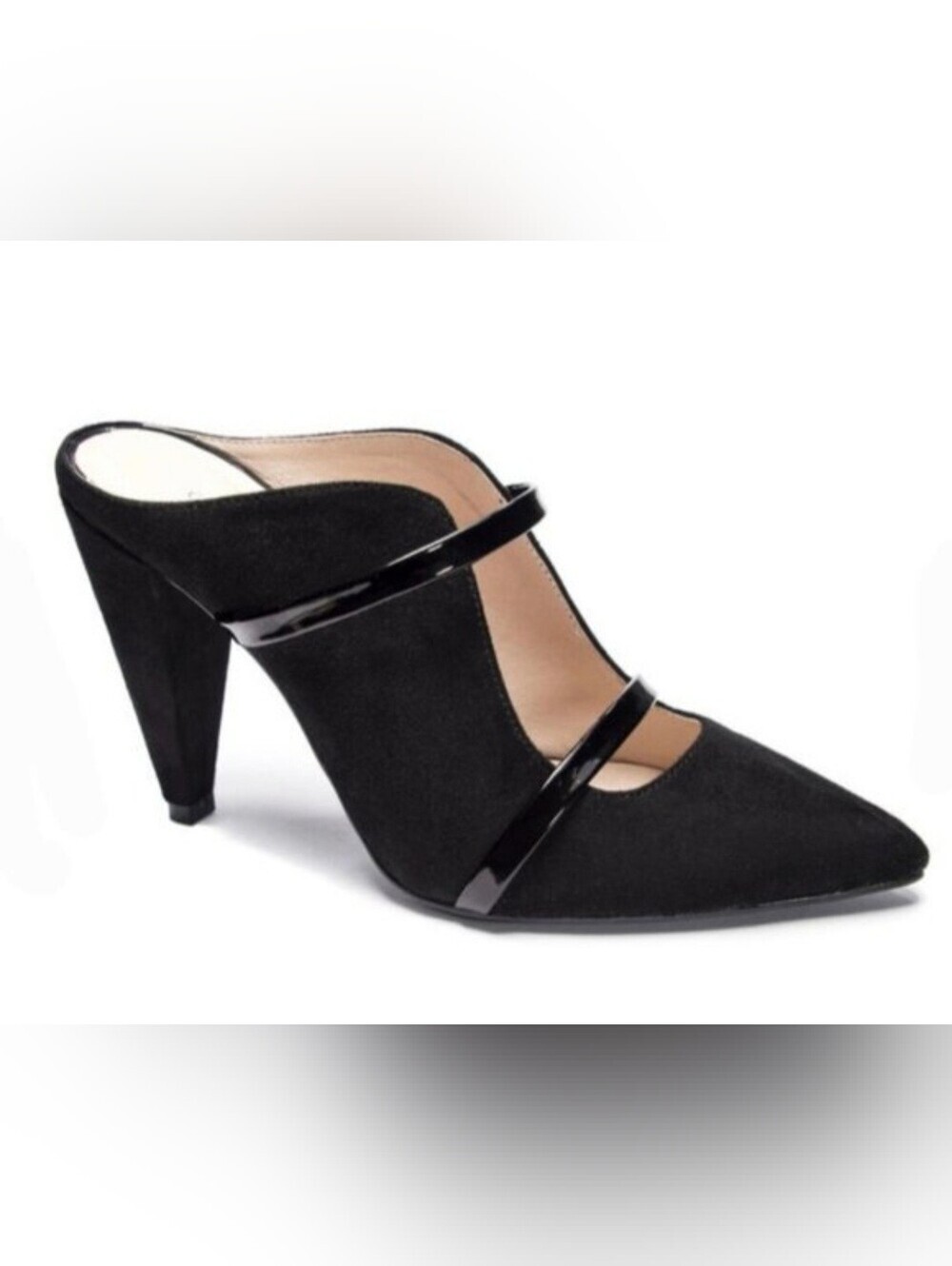 CHINESE LAUNDRY SHAYLA BLACK STRAPPY MULE HIGH HEELS. SIZE 8.5M.